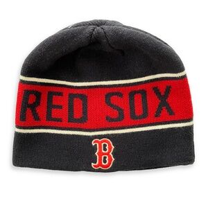 BOSTON RED SOX knitted Beanie Hat, Navy, Red & Black ONE SIZE Unisex